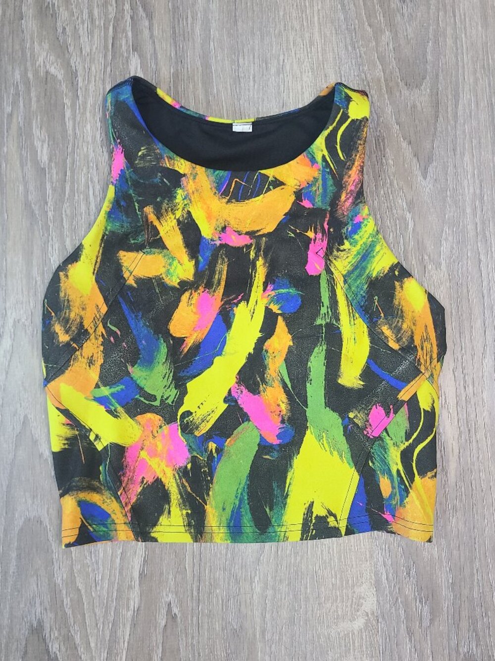 Lululemon Invigorate Training Tank Top Undertone Black Multi Crop - Size 4